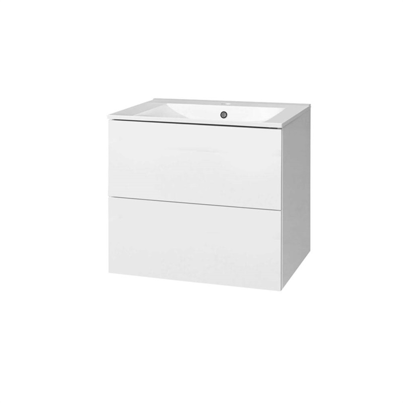 Mereo, Aira, kúpeľňová skrinka, s keramickým umývadlom 60 cm, biela CN710