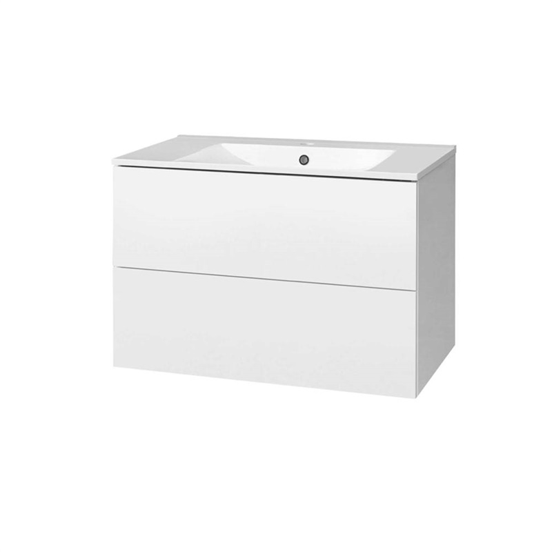 Mereo, Aira, kúpeľňová skrinka, s keramickým umývadlom 80 cm, biela CN711