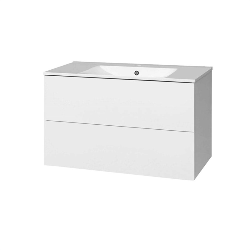 Mereo, Aira, kúpeľňová skrinka, s keramickým umývadlom 100 cm, biela CN712
