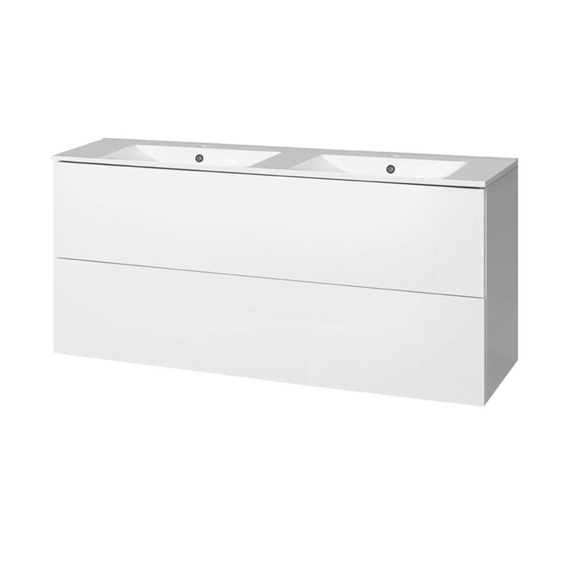 Mereo, Aira, kúpeľňová skrinka, s keramickým umývadlom 120 cm, biela CN713
