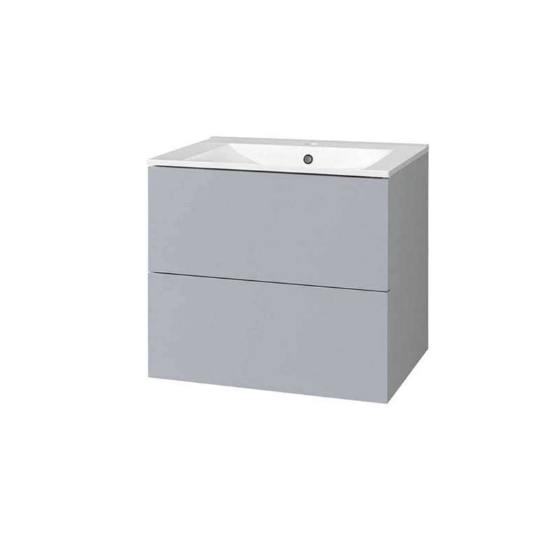Mereo, Aira, kúpeľňová skrinka, s keramickým umývadlom 60 cm, sivá CN730