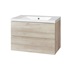 Aira, koupelnová skříňka s umyvadlem z litého mramoru 81 cm, dub Kronberg