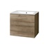 Aira, koupelnová skříňka s keramickým umyvadlem 61 cm, dub Halifax