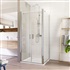 Sprchový kout, Lima, čtverec, 90x90x190 cm, chrom ALU, sklo Čiré, dveře lítací