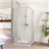 Sprchovací kút, LIMA, štvorec, 90 cm, chróm  ALU, sklo Číre