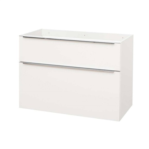 Mailo, koupelnová skříňka 101 cm, bílá, chrom madlo