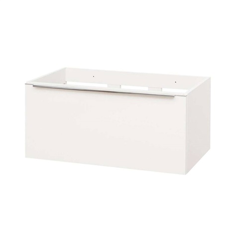 Mailo, koupelnová skříňka 81cm, bílá, chrom madlo