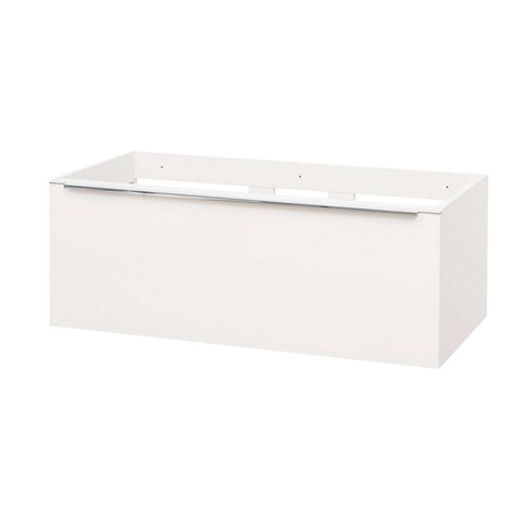Mailo, koupelnová skříňka 101 cm, bíla, chrom madlo