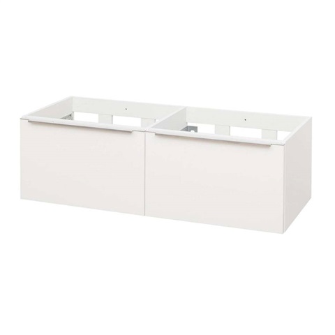 Mailo, koupelnová skříňka 121 cm, bílá, chrom madlo