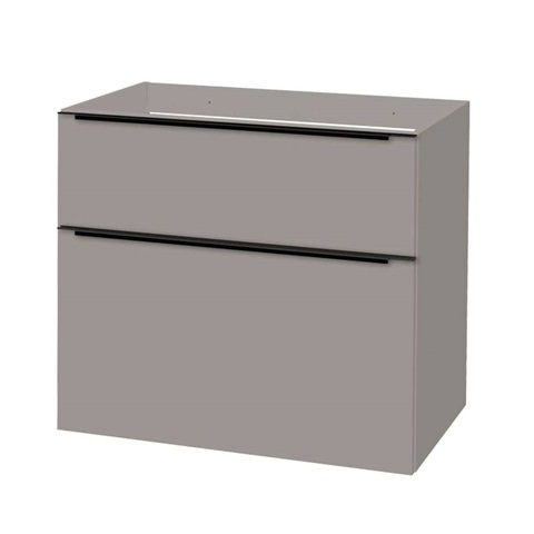 Mailo, koupelnová skříňka 81cm, šedá mat, černé madlo