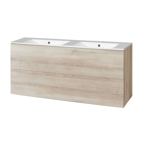 Aira, koupelnová skříňka s keramickým umyvadlem 121 cm, dub Kronberg