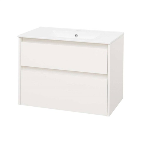 Opto, koupelnová skříňka s keramickým umyvadlem 81 cm, bílá