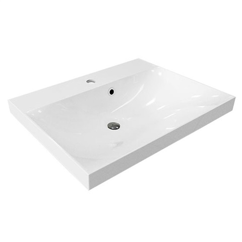 Cabinet basin, 61 x 46 x 17 cm, cast marble, white