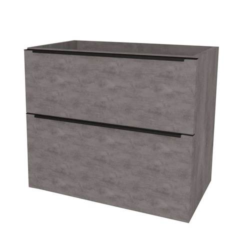 Mailo, koupelnová skříňka 81 cm, černé madlo, Multidecor, Beton tmavě šedý