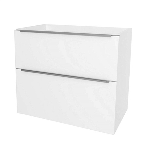 Mailo, koupelnová skříňka 81 cm, chrom madlo, Multidecor, Bílá lesk perlička