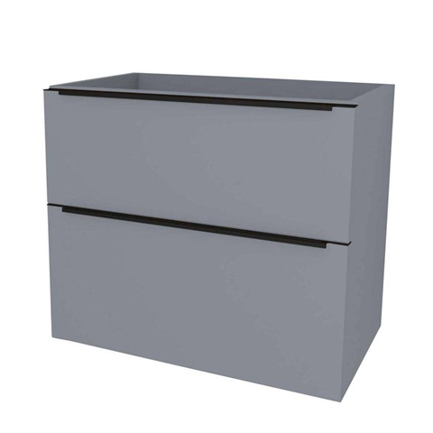 Mailo, koupelnová skříňka 81 cm, černé madlo, Multidecor, Monumentální šedá
