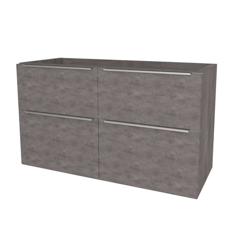 Mailo, koupelnová skříňka 121 cm, chrom madlo, Multidecor, Beton tmavě šedý