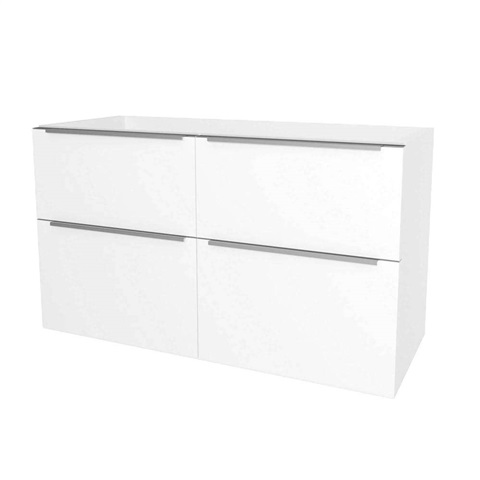 Mailo, koupelnová skříňka 121 cm, chrom madlo, Multidecor, Arktická bílá