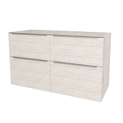 Mailo, koupelnová skříňka 121 cm, chrom madlo, Multidecor, White Loft Pine