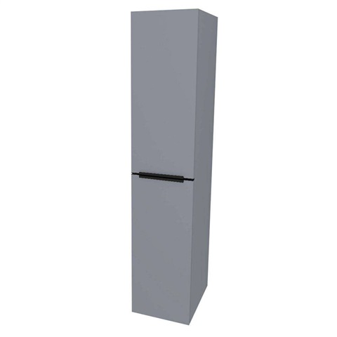 Mailo, koupelnová skříňka vysoká 170 cm, černé madlo, Multidecor, Monumentální šedá