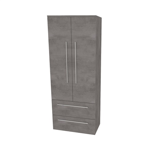 Bino, koupelnová skříňka vysoká 163 cm, dvojitá, Multidecor, Beton tmavě šedý