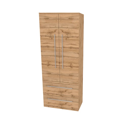 Bino, koupelnová skříňka vysoká 163 cm, dvojitá, Multidecor, Dub Wotan