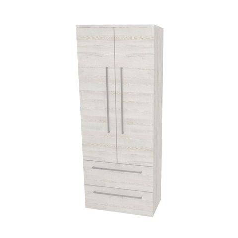Bino, koupelnová skříňka vysoká 163 cm, dvojitá, Multidecor, White Loft Pine