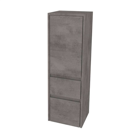 Opto koupelnová skříňka vysoká 125 cm, pravé otevírání, Multidecor, Beton tmavě šedý