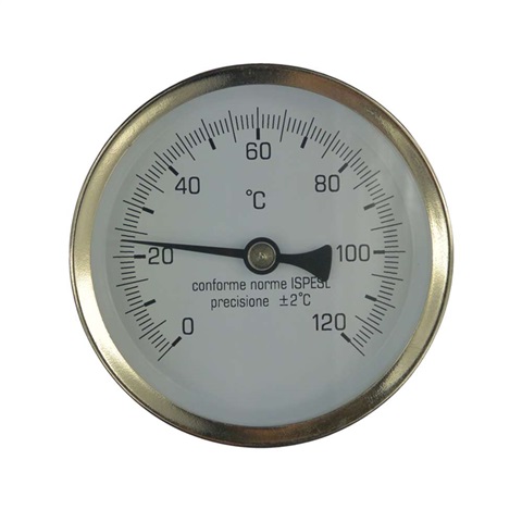 Teploměr bimetalový DN 100, 0 - 120 °C, zadní vývod 1/2", jímka 100 mm