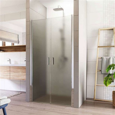Sprchové dveře, Lima, dvoukřídlé, lítací, chrom ALU, sklo Point