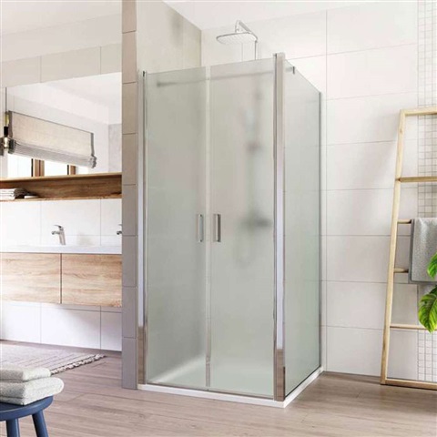 Sprchový kout, LIMA, čtverec, 100x100x190 cm, chrom ALU, sklo Point, dveře lítací