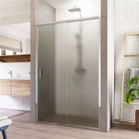Sprchové dveře, LIMA, dvoudílné, zasunovací, chrom ALU, sklo Point