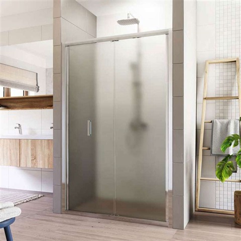 Sprchové dveře, Lima, zalamovací, 100x190 cm, chrom ALU, sklo Point 6 mm