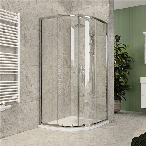 Sprchový kút, Kora Lite, štvrťkruh, 90 cm, R550, chróm ALU, sklo Číre