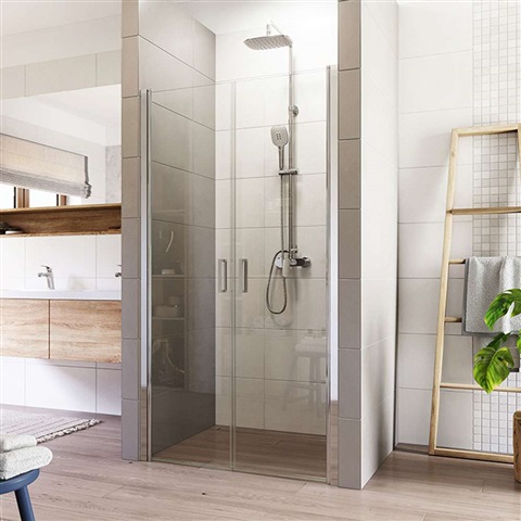 Sprchové dveře, Lima, dvoukřídlé, lítací, 90x190 cm, chrom ALU, sklo Čiré