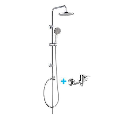 Sprchový set: Nástěnná sprchová baterie 100 mm, se sprch. soupravou, talířovou a ruční sprchou