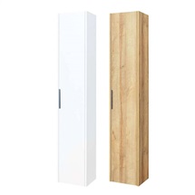Vigo, kúpeľňová skrinka vysoká 170 cm, ľavé alebo pravé otváranie, biela, dub