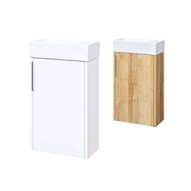 Vigo, kúpeľňová skrinka s keramickým umývadlom, 41 cm, biela, dub