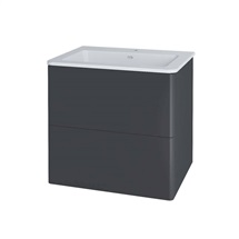 Siena, koupelnová skříňka s umyvadlem z litého mramoru 61 cm, antracit mat