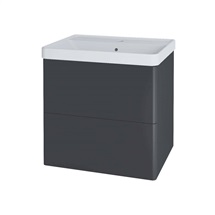 Siena, koupelnová skříňka s keramickym umyvadlem 61 cm, antracit mat