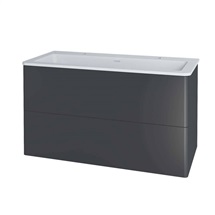 Siena, kúpeľňová skrinka s umývadlom z liateho mramoru 101 cm, antracit mat