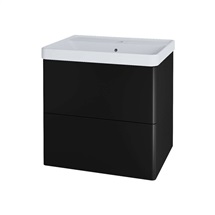 Siena, koupelnová skříňka s keramickým umyvadlem 61 cm, černá mat