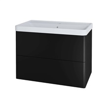 Siena, koupelnová skříňka s keramickym umyvadlem 81 cm, černá mat