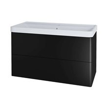 Siena, koupelnová skříňka s keramickým umyvadlem 101 cm, černá mat