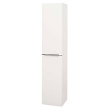 Mailo, koupelnová skříňka vysoká 170 cm, bílá, chrom madlo