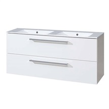 Bino, koupelnová skříňka s keramickým umyvadlem 121 cm, bílá