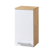 Bino koupelnová skříňka horní 63 cm, levá , bílá/dub