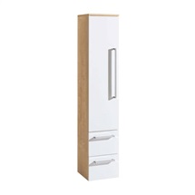 Bathroom cabinet, hanging without feet, left, white /oak