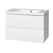 Aira, koupelnová skříňka s umyvadlem z litého mramoru 81 cm, bílá