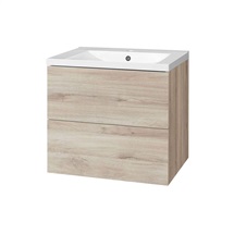 Aira, koupelnová skříňka s umyvadlem z litého mramoru 61 cm, dub Kronberg